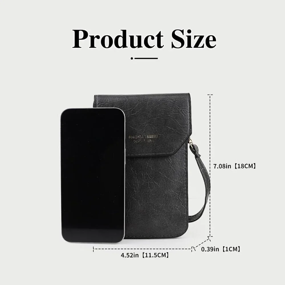 Crossbody Phone Purse PU Leather Small Wallet Touch Screen Women Travel